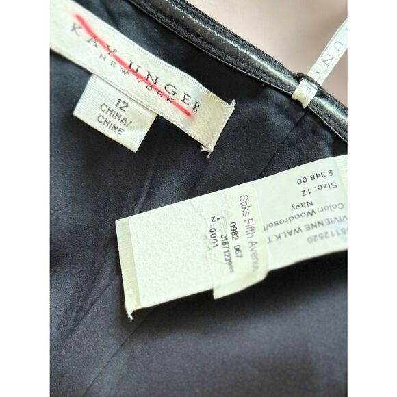 Kay Unger Womens Vivienne Strapless Walk Thru Gown Woodrose Navy Size 12 - Picture 10 of 11